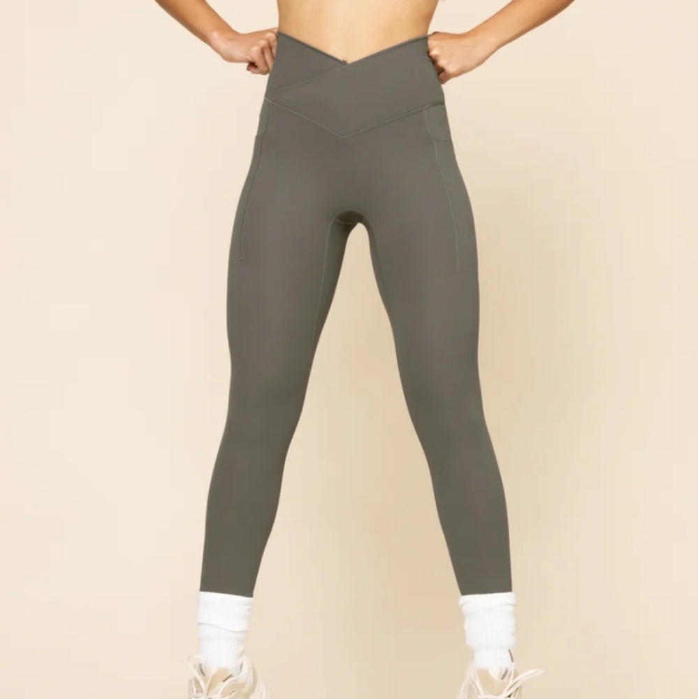 Popflex High Rise Crisscross Hourglass Legging 29" - Climbing Ivy- 3X